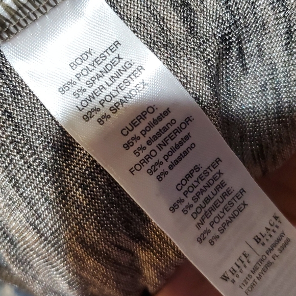 Whbm gold taupe shining dress keyhole draped back lined - Picture 7 of 7